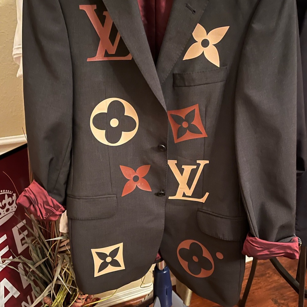 Customize, oversize blazer with your favorite designer logos